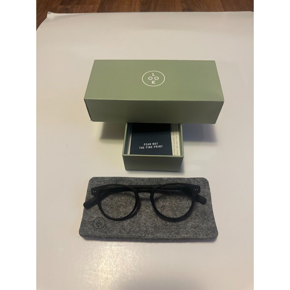 Look Optics Abbey Eyeglasses Frame LK10B +1.00 Womens Black Full Rim 47-20-145
